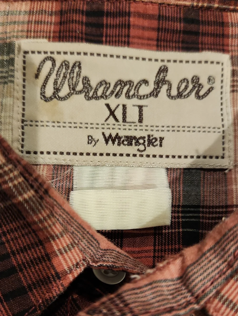 VINTAGE Wrangler Red and White Plaid Western Snap Shirt XLT